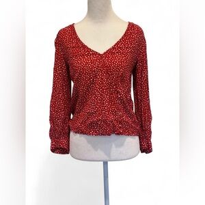 Madewell Red Patterned Women's Top